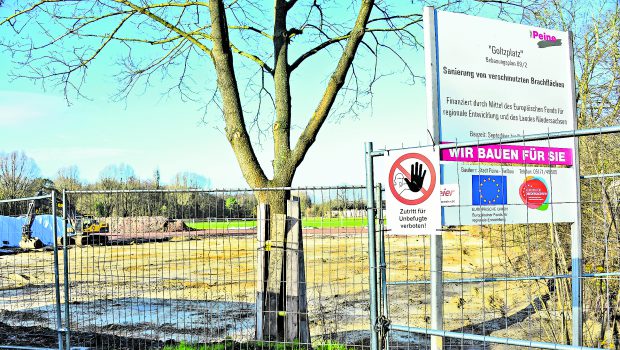 Goltzplatz in Peine: Boden wird abgetragen