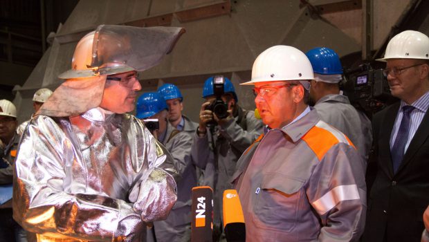 Hoher Besuch in Salzgitters Hütte